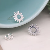 Sterling Silver Sunburst Stud Earrings - Majestico Gifts